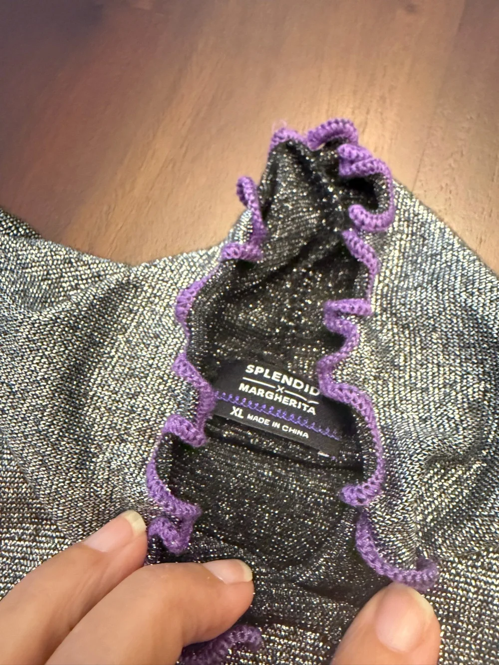 MISSONI  Margherita Missoni x Splendid Gray Shimmer Long Sleeve Knit Top - Picture 7 of 7
